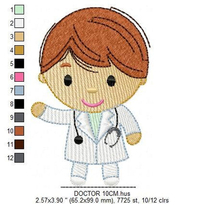 Male Doctor embroidery designs - Hospital Nurse machine embroidery pattern - Medical Health Doctor file - Instant digital download pes jef