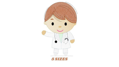 Male Doctor embroidery designs - Hospital Nurse machine embroidery pattern - Medical Health Doctor file - Instant digital download pes jef