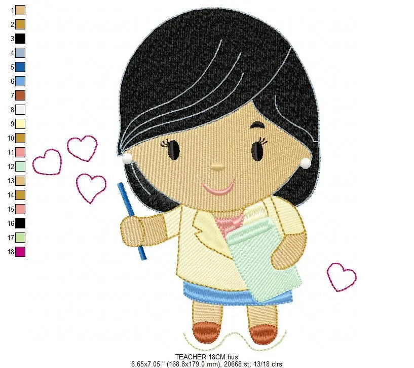 Teacher embroidery designs - Professor embroidery design machine embroidery pattern - instant download - Tutor embroidery file School class Marcia Embroidery