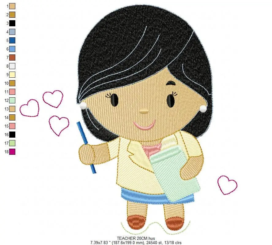 Teacher embroidery designs - Professor embroidery design machine embroidery pattern - instant download - Tutor embroidery file School class Marcia Embroidery