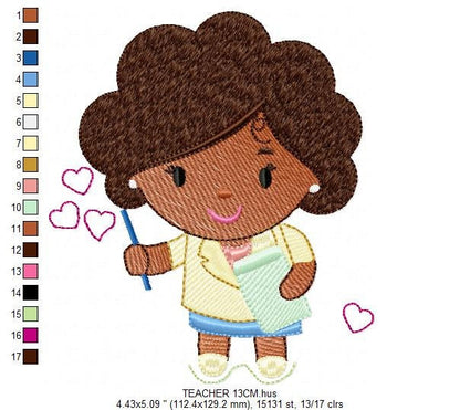 Teacher embroidery designs - School class embroidery design machine embroidery pattern - instant download - Tutor embroidery file School