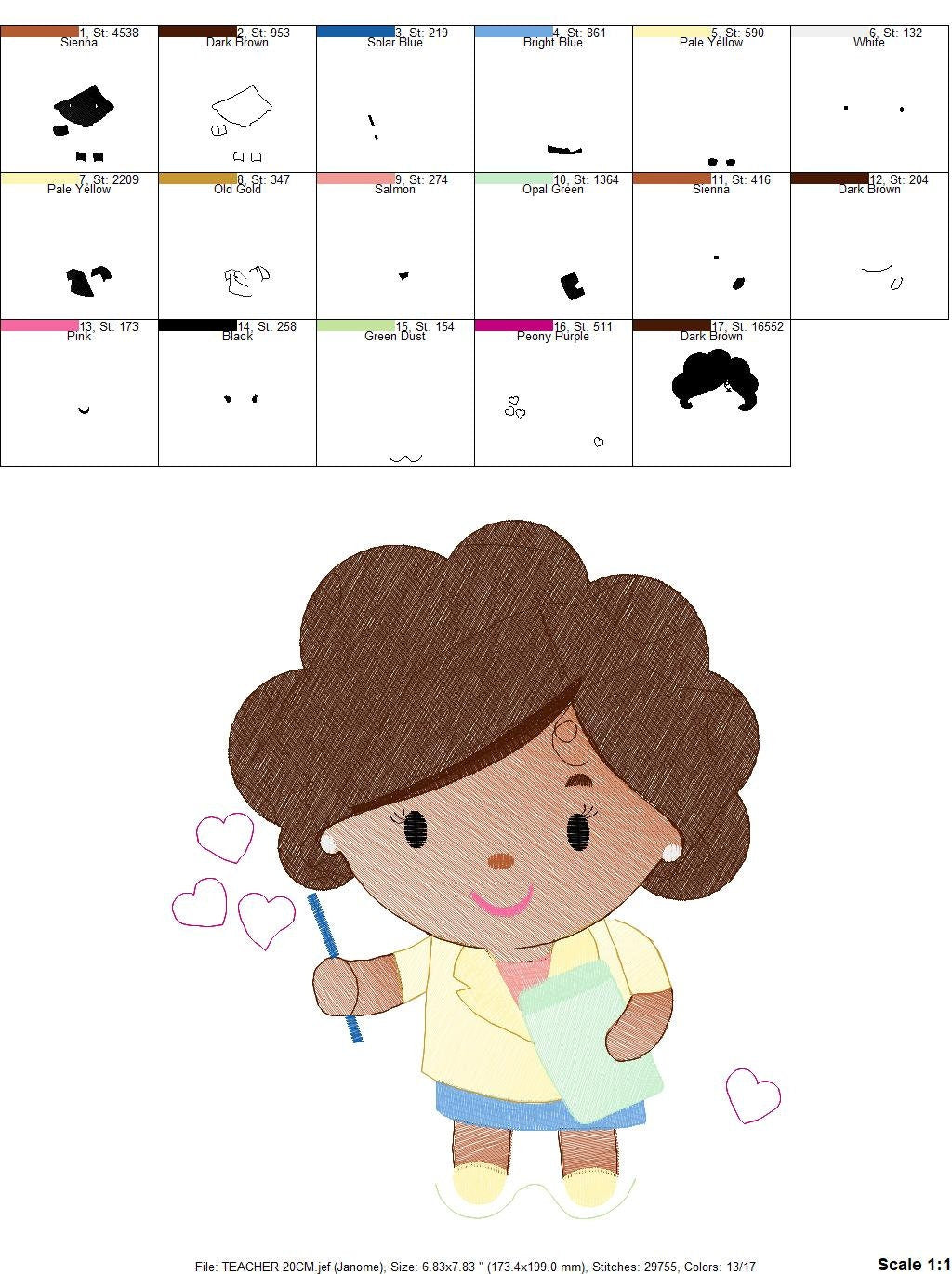 Teacher embroidery designs - School class embroidery design machine embroidery pattern - instant download - Tutor embroidery file School