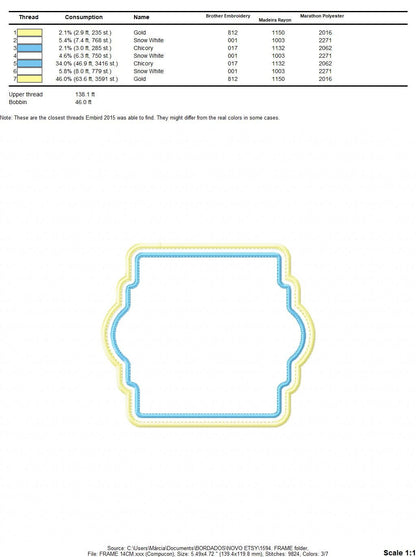Frame applique embroidery designs set - Shape Embroidery Machine embroidery pattern - Monogram frame - instant digital download pes jef dst