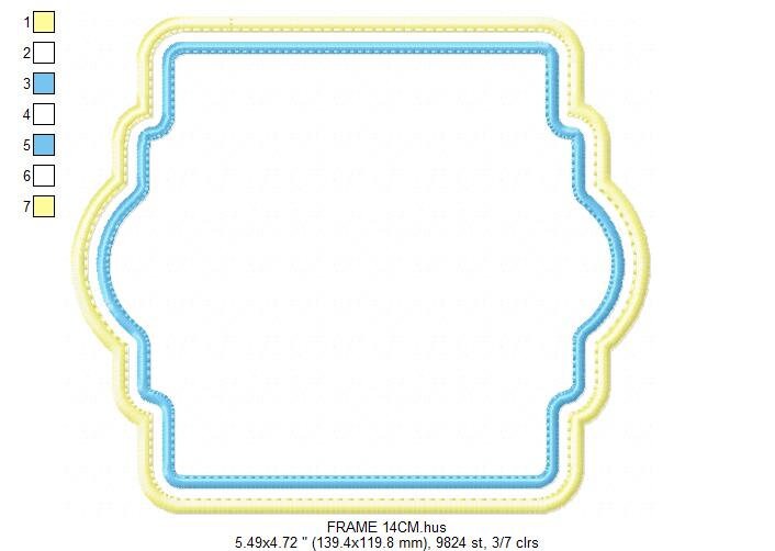 Frame applique embroidery designs set - Shape Embroidery Machine embroidery pattern - Monogram frame - instant digital download pes jef dst