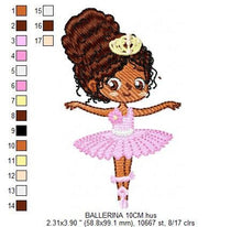 Laden Sie das Bild in den Galerie-Viewer, Ballerina embroidery designs - Ballet embroidery design machine embroidery pattern - instant download Curly hair girl embroidery file dancer
