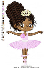 Cargar imagen en el visor de la galería, Ballerina embroidery designs - Ballet embroidery design machine embroidery pattern - instant download Curly hair girl embroidery file dancer
