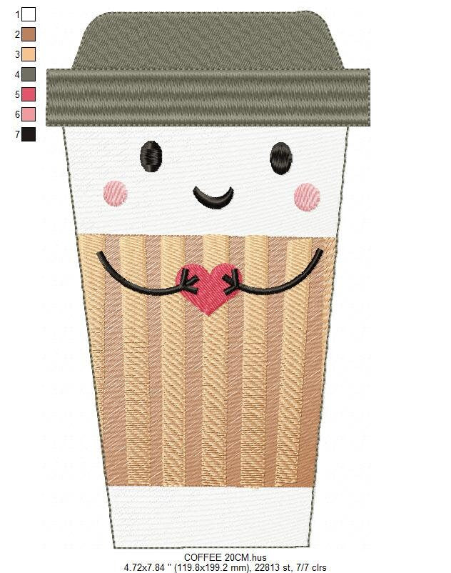 Coffee embroidery design - Coffeepot embroidery designs machine embroidery pattern - Kitchen embroidery file - Apron tea towel party jef pes