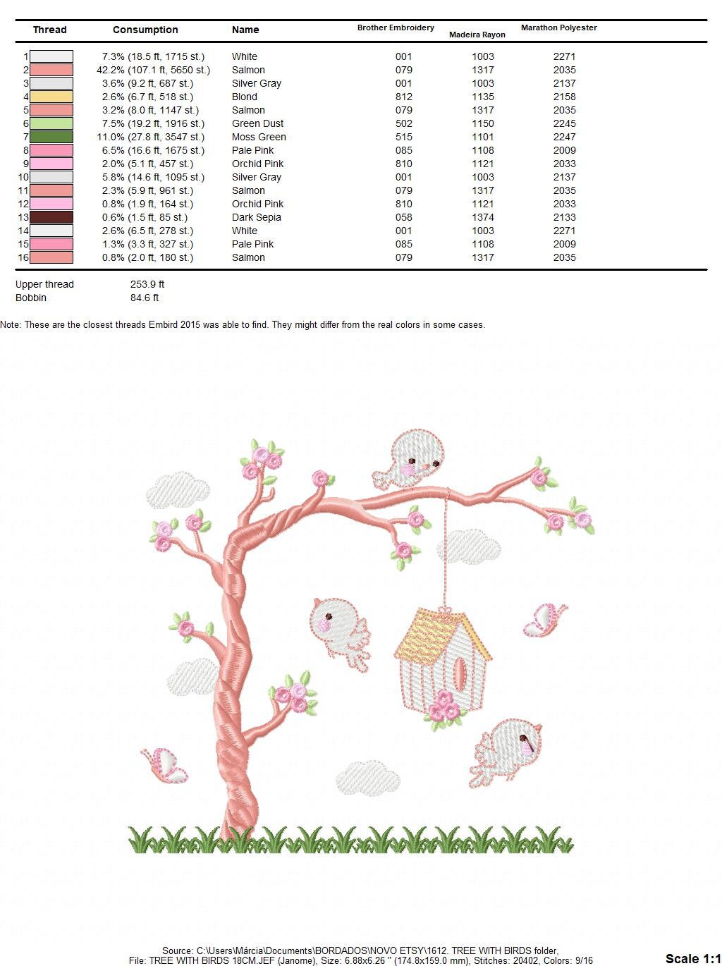 Bird embroidery designs - Bird House machine embroidery pattern - Baby girl embroidery file - Birds with tree - Instant download pes jef dst - Marcia Embroidery