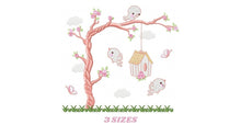 Laden Sie das Bild in den Galerie-Viewer, Bird embroidery designs - Bird House embroidery design machine embroidery pattern - instant download bird applique design - girl embroidery
