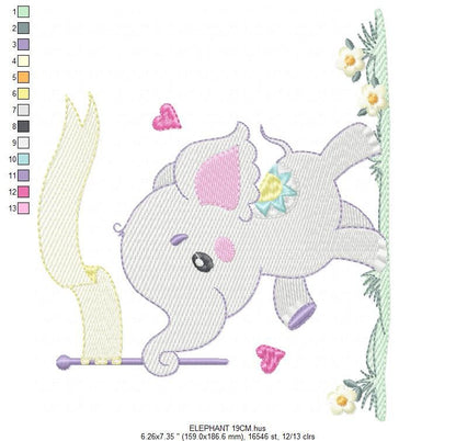 Elephant embroidery designs -  Animal embroidery design machine embroidery pattern - Baby boy embroidery file - instant download pes jef vip
