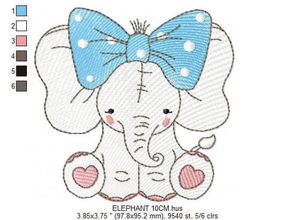 Elephant embroidery designs - Animal machine embroidery pattern - Baby girl embroidery file - kid embroidery elephant design pes download Marcia Embroidery