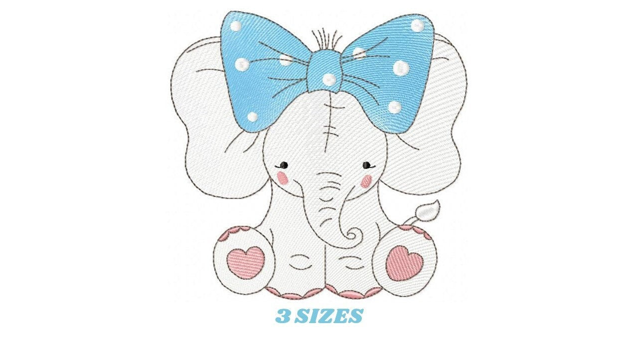 Elephant embroidery designs - Animal machine embroidery pattern - Baby girl embroidery file - kid embroidery elephant design pes download Marcia Embroidery