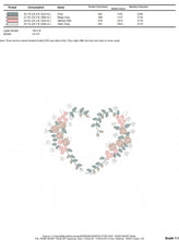 Load image into Gallery viewer, Heart with roses embroidery designs - Flower embroidery design machine embroidery pattern - Monogram Frame embroidery file - pes jef vip vp3
