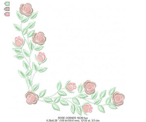 Heart with roses embroidery designs - Flower embroidery design machine embroidery pattern - Monogram Frame embroidery file - pes jef vip vp3