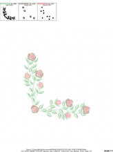 Carica l&#39;immagine nel visualizzatore di Gallery, Heart with roses embroidery designs - Flower embroidery design machine embroidery pattern - Monogram Frame embroidery file - pes jef vip vp3
