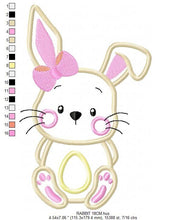 Laden Sie das Bild in den Galerie-Viewer, Bunny embroidery design - Rabbit embroidery designs machine embroidery pattern - Baby girl embroidery file - Easter Bunny applique download
