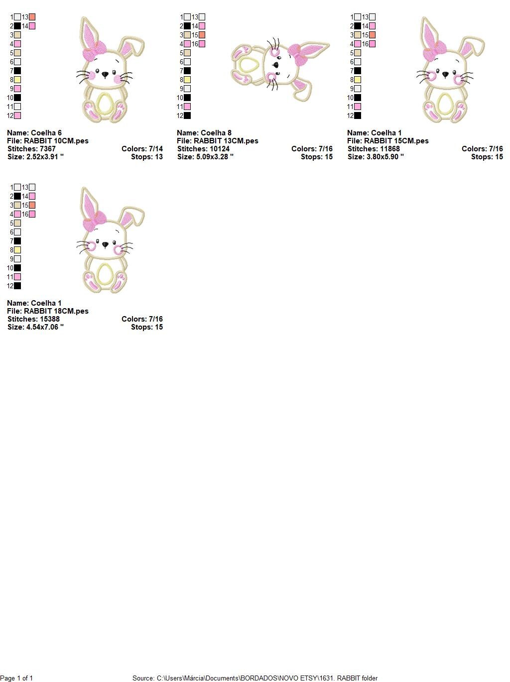 Bunny embroidery design - Rabbit embroidery designs machine embroidery pattern - Baby girl embroidery file - Easter Bunny applique download