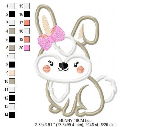 Female Bunny with lace embroidery design - Rabbit embroidery designs machine embroidery pattern - bunny applique design - instant download - Marcia Embroidery