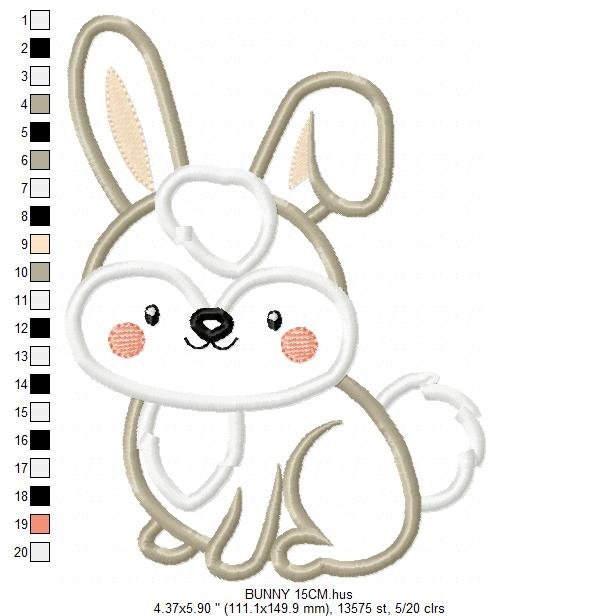 Bunny embroidery design - Rabbit embroidery designs machine embroidery pattern - Baby boy embroidery file - rabbit applique design download Marcia Embroidery