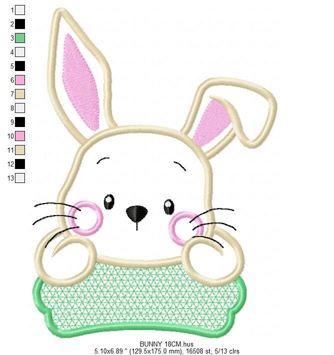 Bunny embroidery design - Rabbit embroidery designs machine embroidery pattern - baby boy embroidery file - kid embroidery rabbit pes jef - Marcia Embroidery