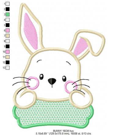 Bunny embroidery design - Rabbit embroidery designs machine embroidery pattern - baby boy embroidery file - kid embroidery rabbit pes jef - Marcia Embroidery