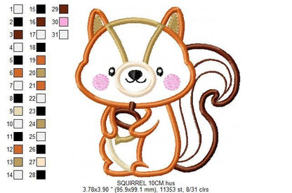 Squirrel embroidery design - Animal embroidery designs machine embroidery pattern - Woodland animals embroidery file - instant download pes