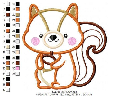 Squirrel embroidery design - Animal embroidery designs machine embroidery pattern - Woodland animals embroidery file - instant download pes