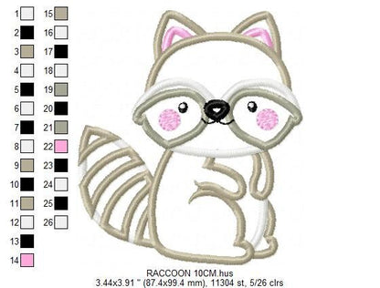 Raccoon embroidery designs - Animal embroidery design machine embroidery pattern - Woodland embroidery file - Raccoon applique design boy