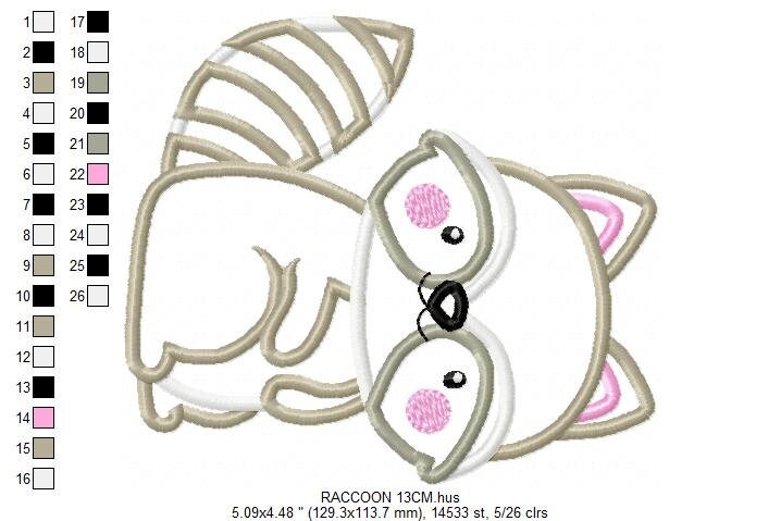 Raccoon embroidery designs - Animal embroidery design machine embroidery pattern - Woodland embroidery file - Raccoon applique design boy