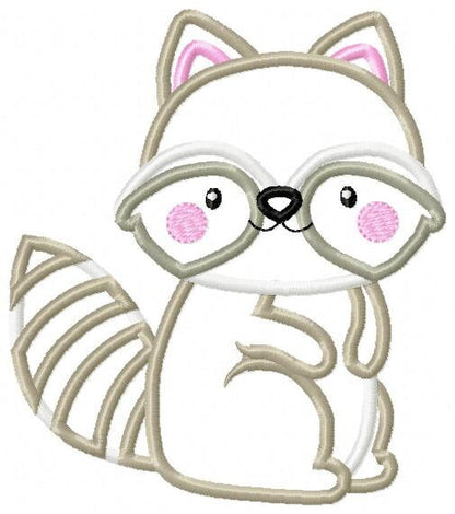 Raccoon embroidery designs - Animal embroidery design machine embroidery pattern - Woodland embroidery file - Raccoon applique design boy