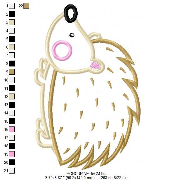 Hedgehog embroidery designs - Woodland Animal embroidery design machine embroidery pattern - Porcupine embroidery file  instant download - Marcia Embroidery
