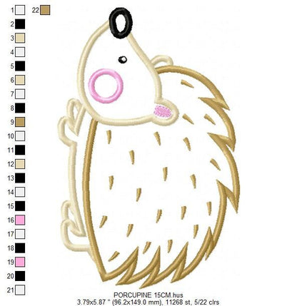 Hedgehog embroidery designs - Woodland Animal embroidery design machine embroidery pattern - Porcupine embroidery file  instant download - Marcia Embroidery