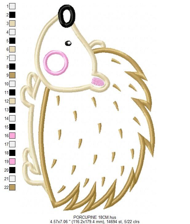 Hedgehog embroidery designs - Woodland Animal embroidery design machine embroidery pattern - Porcupine embroidery file  instant download - Marcia Embroidery