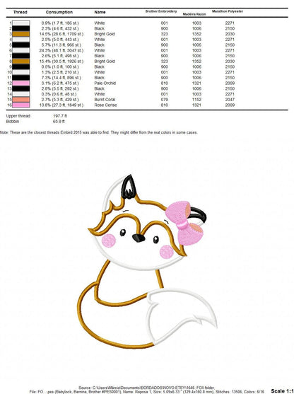 Fox embroidery designs - Red Fox embroidery design machine embroidery pattern - Animal embroidery file - Red fox applique design