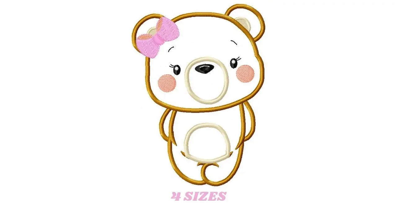Bear embroidery designs - Teddy embroidery design machine embroidery pattern - Baby Girl embroidery file - Bear applique design Marcia Embroidery