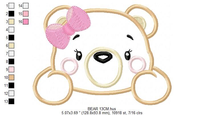 Bear embroidery designs - Teddy embroidery design machine embroidery pattern - Baby Girl embroidery file - instant download bear peak a boo Marcia Embroidery