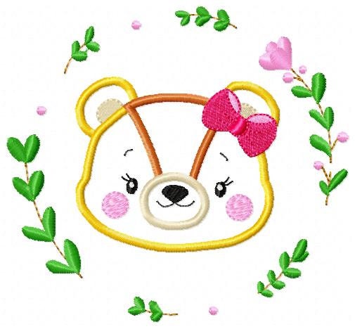 Female Bear embroidery designs - Laurel embroidery design machine embroidery pattern - Baby Girl embroidery file - instant download Teddy Marcia Embroidery