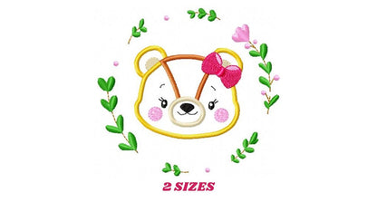Female Bear embroidery designs - Laurel embroidery design machine embroidery pattern - Baby Girl embroidery file - instant download Teddy Marcia Embroidery