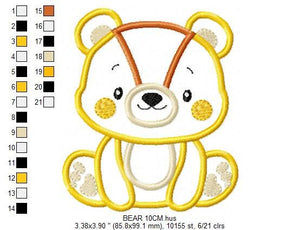 Bear embroidery designs - Teddy embroidery design machine embroidery pattern - Baby Boy embroidery file - instant download bear applique