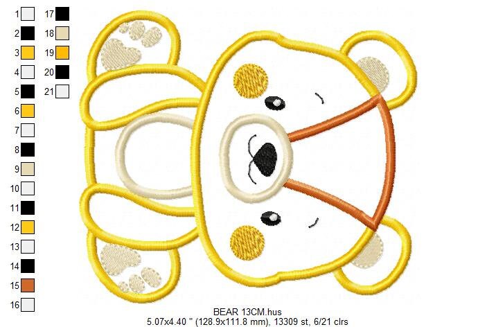 Bear embroidery designs - Teddy embroidery design machine embroidery pattern - Baby Boy embroidery file - instant download bear applique Marcia Embroidery