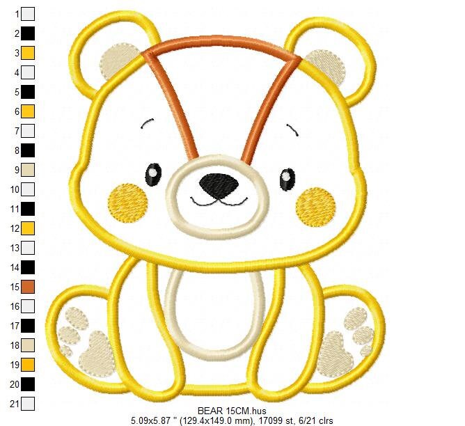 Bear embroidery designs - Teddy embroidery design machine embroidery pattern - Baby Boy embroidery file - instant download bear applique Marcia Embroidery
