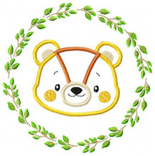 Cargar imagen en el visor de la galería, Bear Face with frame embroidery designs - Bear applique embroidery design machine embroidery pattern - Boy embroidery - instant download
