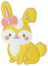 Laden Sie das Bild in den Galerie-Viewer, Female Bunny embroidery design - Rabbit embroidery designs machine embroidery pattern - Baby girl embroidery file - Easter Bunny pes jef vp3
