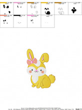 Carica l&#39;immagine nel visualizzatore di Gallery, Female Bunny embroidery design - Rabbit embroidery designs machine embroidery pattern - Baby girl embroidery file - Easter Bunny pes jef vp3
