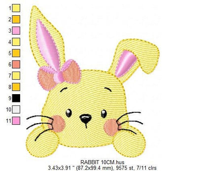 Bunny face embroidery design - Rabbit embroidery designs machine embroidery pattern - baby girl embroidery file - bunny applique easter pes Marcia Embroidery