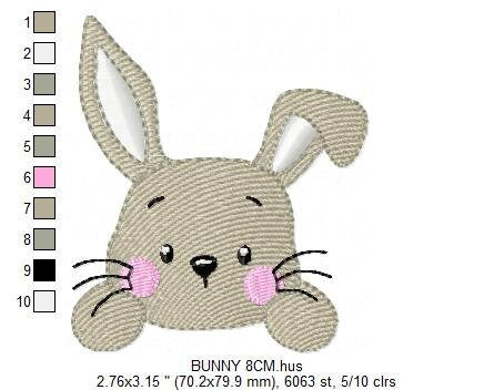 Bunny face embroidery design - Rabbit embroidery designs machine embroidery pattern - Baby boy embroidery file - Easter Rabbit pes jef vp3 Marcia Embroidery