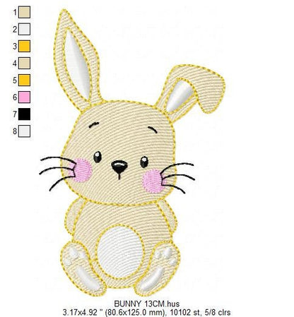 Bunny face embroidery design - Rabbit embroidery designs machine embroidery pattern - Baby girl embroidery file - Animal embroidery pes jef