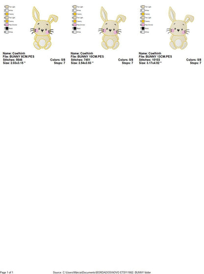 Bunny face embroidery design - Rabbit embroidery designs machine embroidery pattern - Baby girl embroidery file - Animal embroidery pes jef