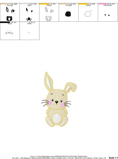 Bunny face embroidery design - Rabbit embroidery designs machine embroidery pattern - Baby girl embroidery file - Animal embroidery pes jef