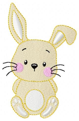 Bunny face embroidery design - Rabbit embroidery designs machine embroidery pattern - Baby girl embroidery file - Animal embroidery pes jef